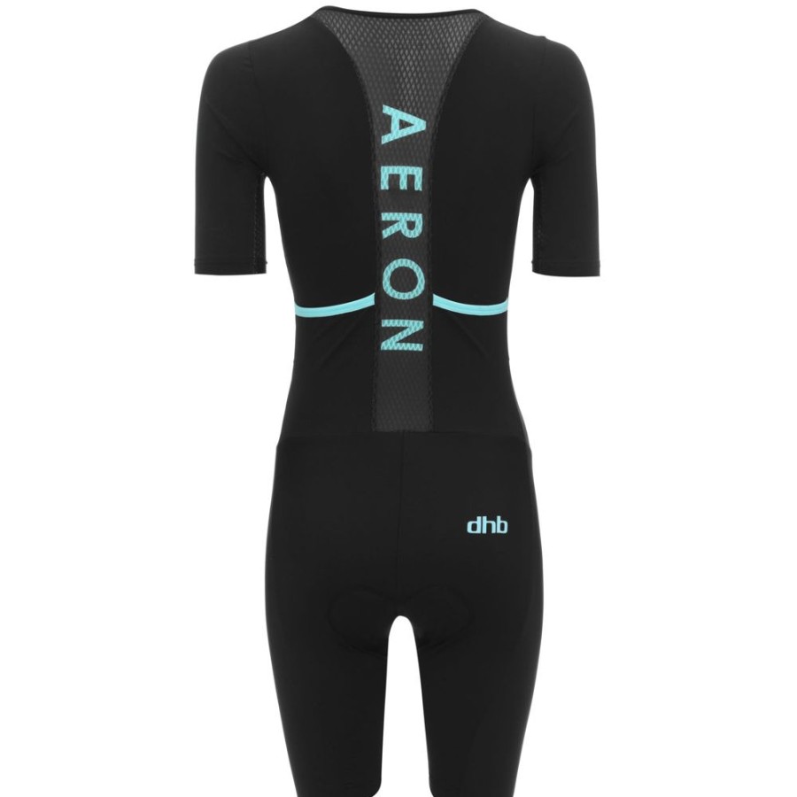 Women dhb Tri Suits | Aeron Women'S Short Sleeve Tri Suit 2.0 Black-Teal