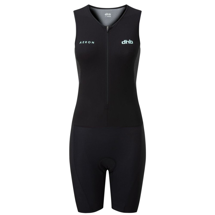 Women dhb Tri Suits | Aeron Women'S Sleeveless Tri Suit Black-Turquoise