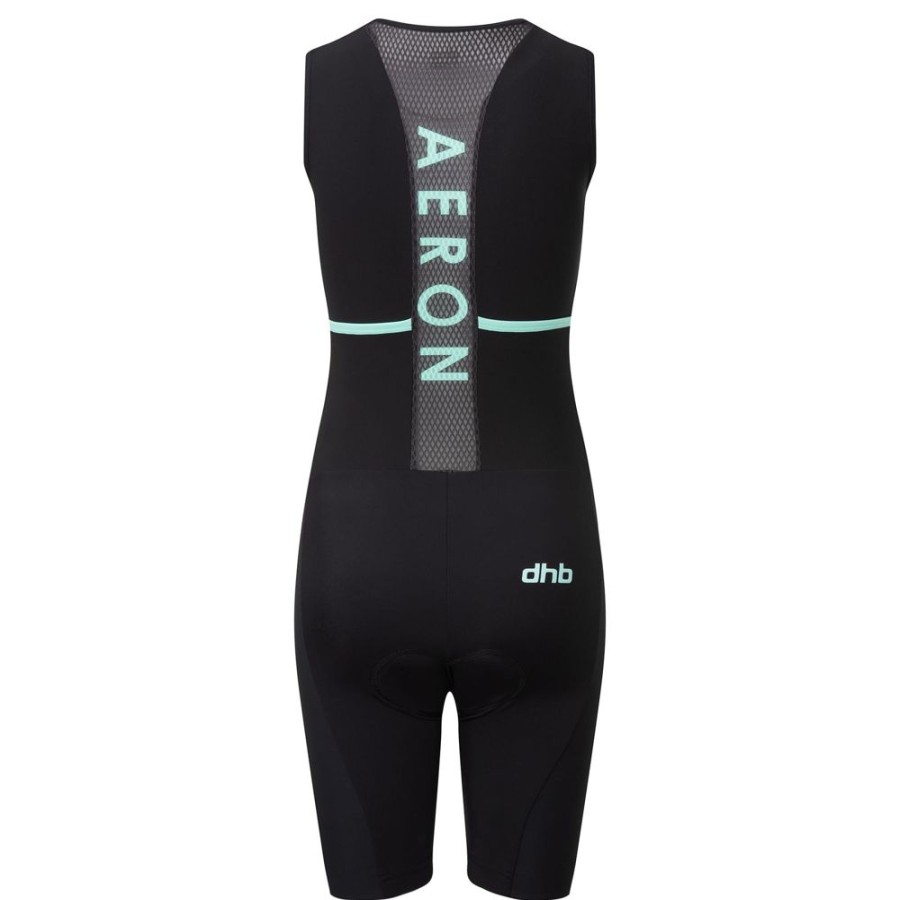 Women dhb Tri Suits | Aeron Women'S Sleeveless Tri Suit Black-Turquoise