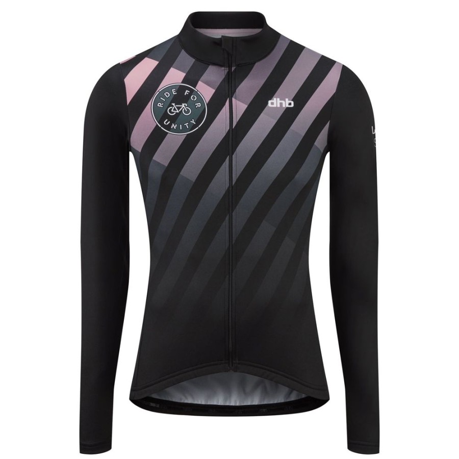 Men dhb Tops | Ride For Unity Long Sleeve Jersey Black