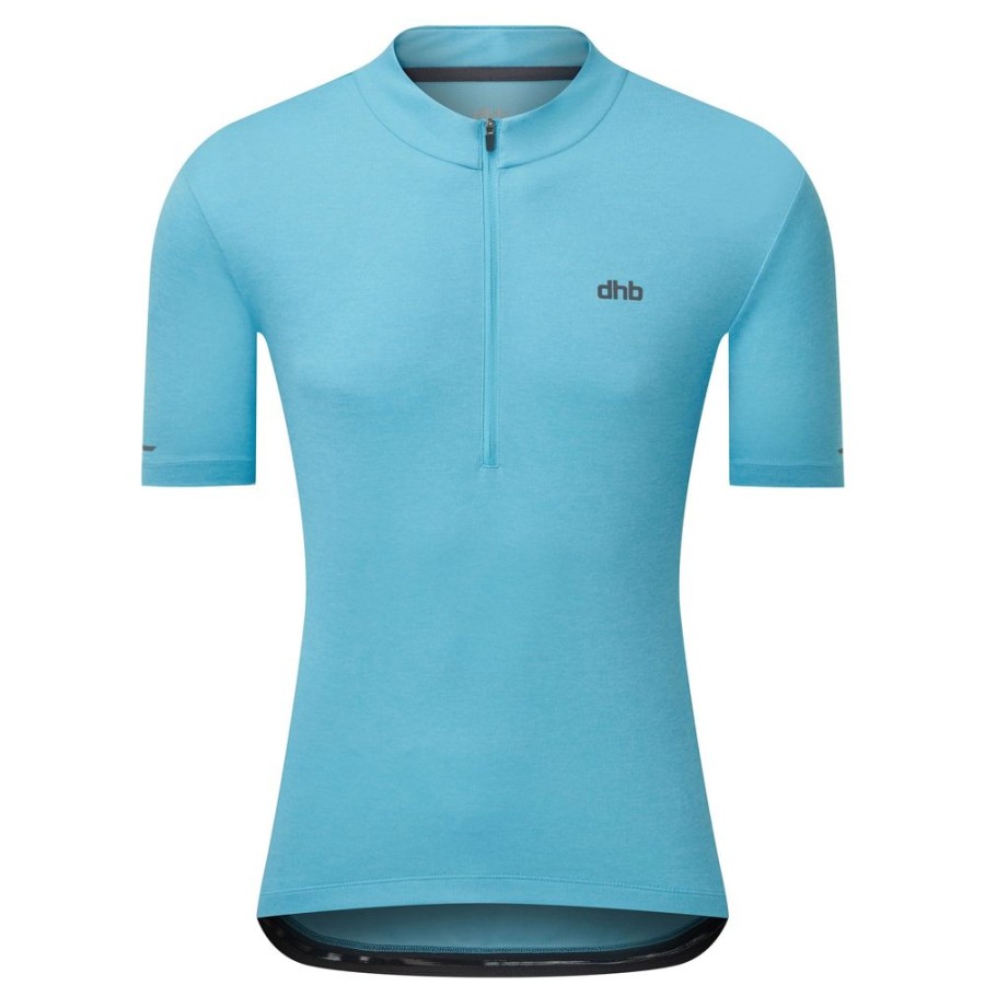 Men dhb Tops | 1/4 Zip Short Sleeve Jersey