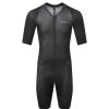 Men dhb Legwear | Aeron Lab Raceline Short Sleeve Speedsuit Black