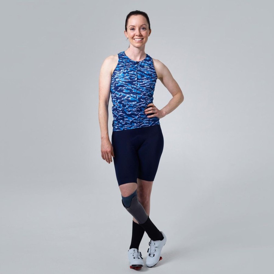 Women dhb Tops | Moda Women'S Sleeveless Jersey (Tigris) Tigris/Blue