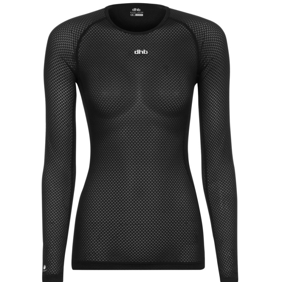 Women dhb Base Layers | Women'S Lightweight Long Sleeve Mesh Base Layer Black