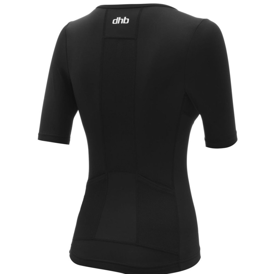 Women dhb Tops | Hydron Women'S Tri Short Sleeve Top Black