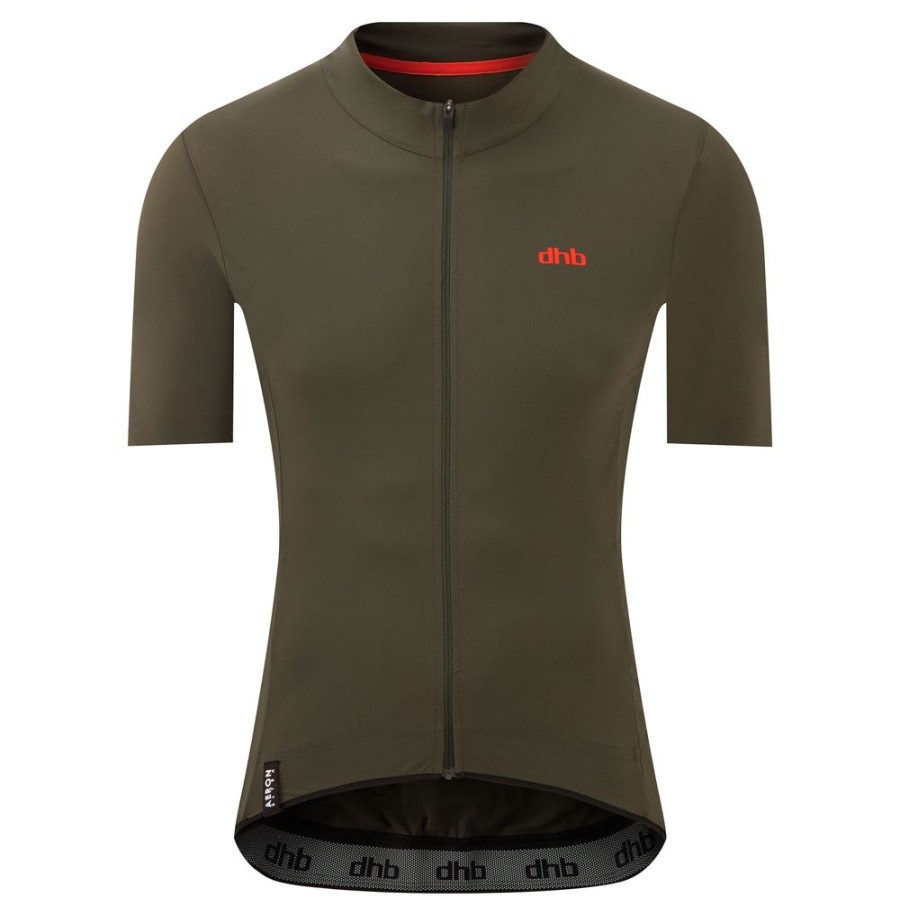 Men dhb Tops | Aeron Ultra Short Sleeve Jersey 2.0 Khaki