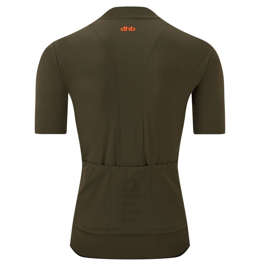 Men dhb Tops | Aeron Ultra Short Sleeve Jersey 2.0 Khaki